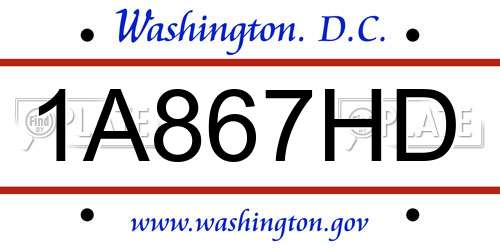 1A867HD District Of Columbia License Plate