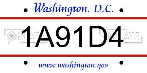 1A91D4 District Of Columbia License Plate