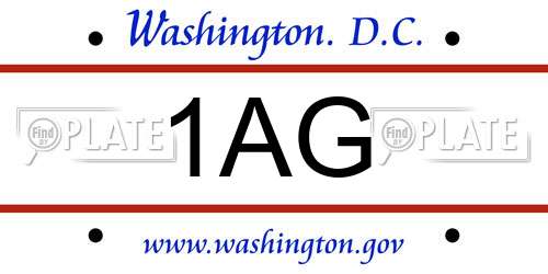 1AG District Of Columbia License Plate