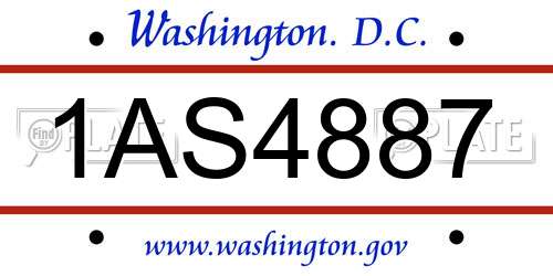 1AS4887 District Of Columbia License Plate