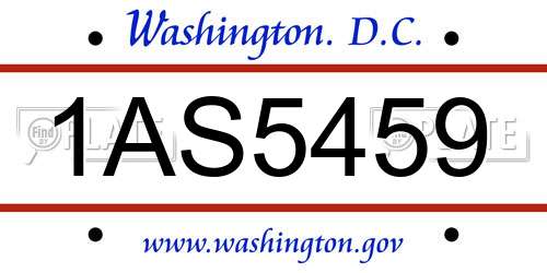 1AS5459 District Of Columbia License Plate