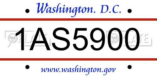 1AS5900 District Of Columbia License Plate