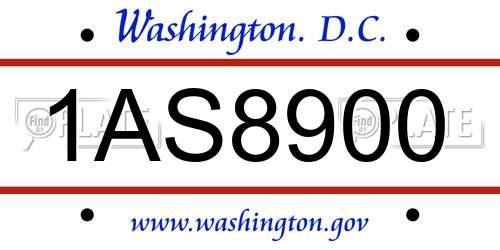 1AS8900 District Of Columbia License Plate
