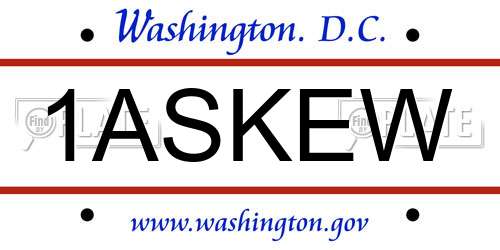 1ASKEW District Of Columbia License Plate