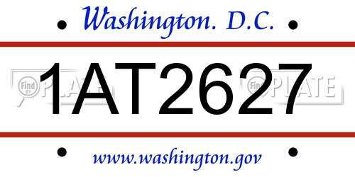 1AT2627 District Of Columbia License Plate