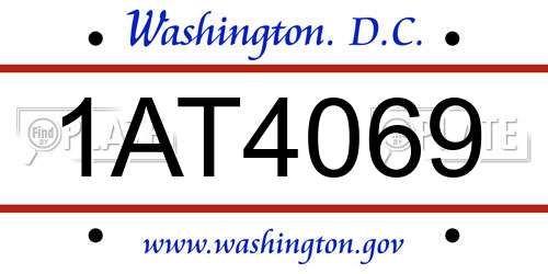 1AT4069 District Of Columbia License Plate