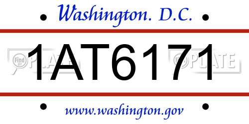 1AT6171 District Of Columbia License Plate