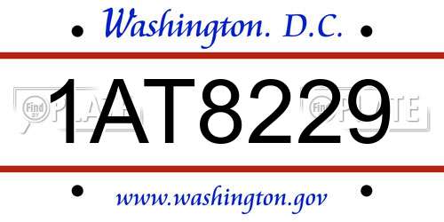 1AT8229 District Of Columbia License Plate