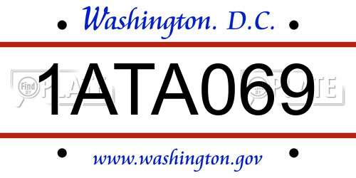 1ATA069 District Of Columbia License Plate