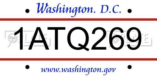 1ATQ269 District Of Columbia License Plate