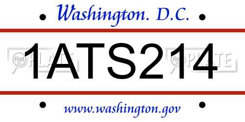 1ATS214 District Of Columbia License Plate