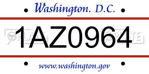 1AZ0964 District Of Columbia License Plate