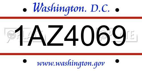 1AZ4069 District Of Columbia License Plate