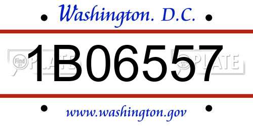 1B06557 District Of Columbia License Plate