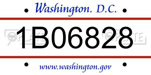 1B06828 District Of Columbia License Plate