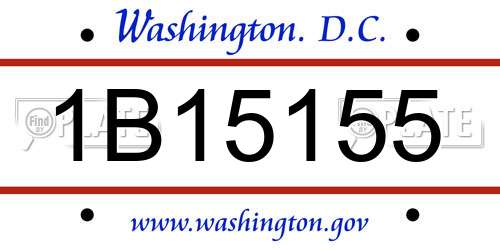 1B15155 District Of Columbia License Plate