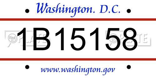 1B15158 District Of Columbia License Plate