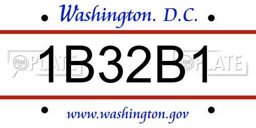 1B32B1 District Of Columbia License Plate