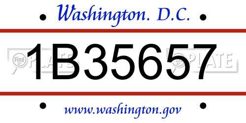1B35657 District Of Columbia License Plate