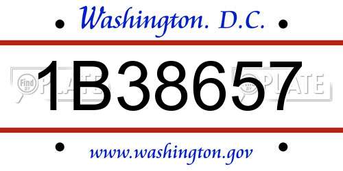1B38657 District Of Columbia License Plate