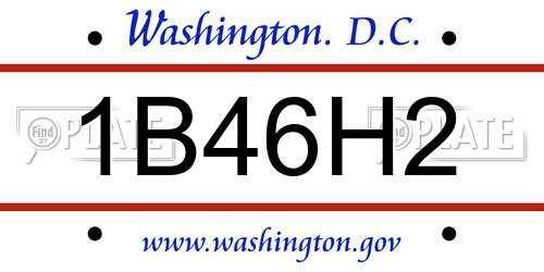 1B46H2 District Of Columbia License Plate
