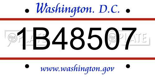 1B48507 District Of Columbia License Plate