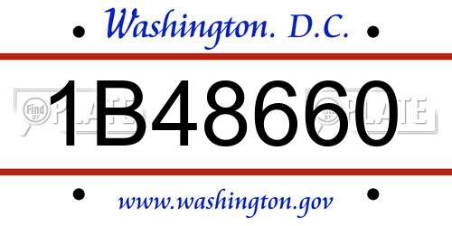 1B48660 District Of Columbia License Plate