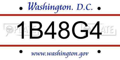 1B48G4 District Of Columbia License Plate
