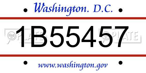 1B55457 District Of Columbia License Plate