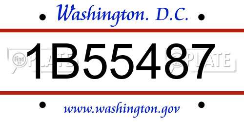 1B55487 District Of Columbia License Plate