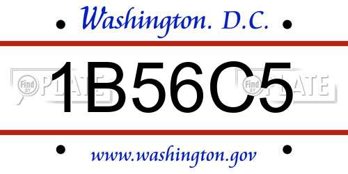 1B56C5 District Of Columbia License Plate