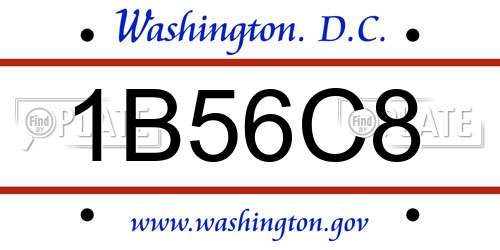 1B56C8 District Of Columbia License Plate