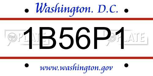 1B56P1 District Of Columbia License Plate