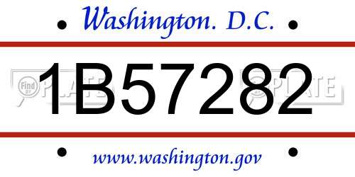 1B57282 District Of Columbia License Plate