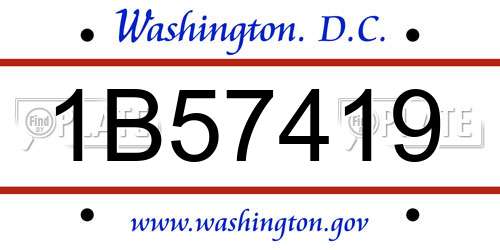 1B57419 District Of Columbia License Plate