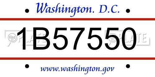 1B57550 District Of Columbia License Plate