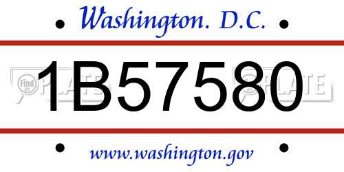 1B57580 District Of Columbia License Plate
