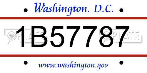 1B57787 District Of Columbia License Plate