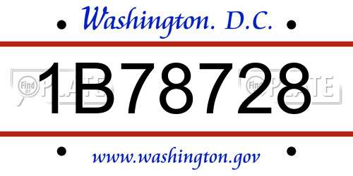 1B78728 District Of Columbia License Plate