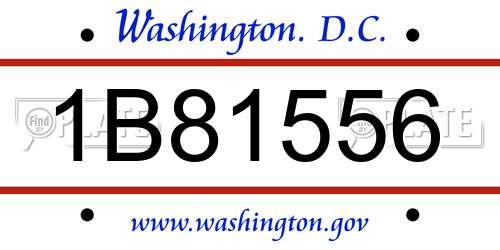 1B81556 District Of Columbia License Plate