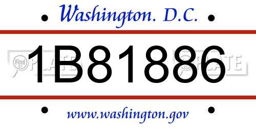 1B81886 District Of Columbia License Plate