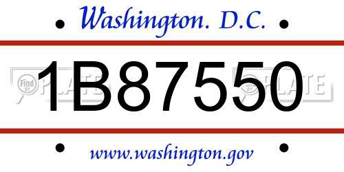 1B87550 District Of Columbia License Plate