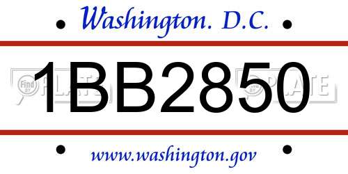1BB2850 District Of Columbia License Plate