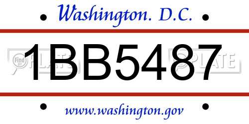 1BB5487 District Of Columbia License Plate