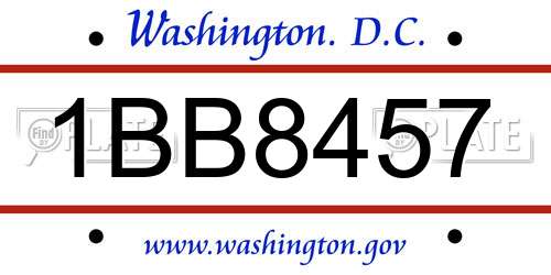 1BB8457 District Of Columbia License Plate