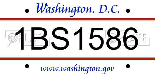 1BS1586 District Of Columbia License Plate