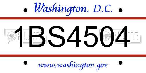 1BS4504 District Of Columbia License Plate