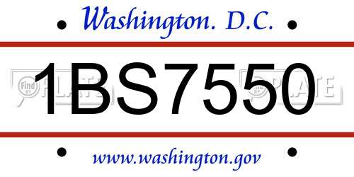 1BS7550 District Of Columbia License Plate