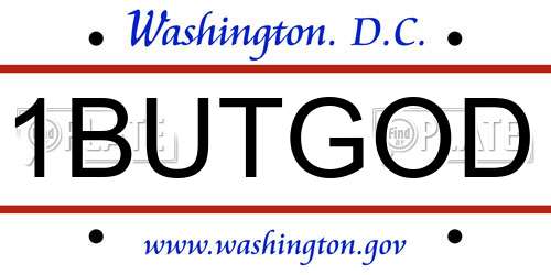 1BUTGOD District Of Columbia License Plate