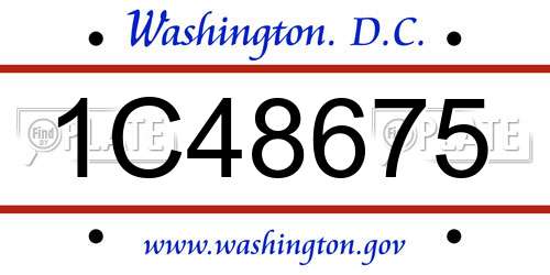 1C48675 District Of Columbia License Plate